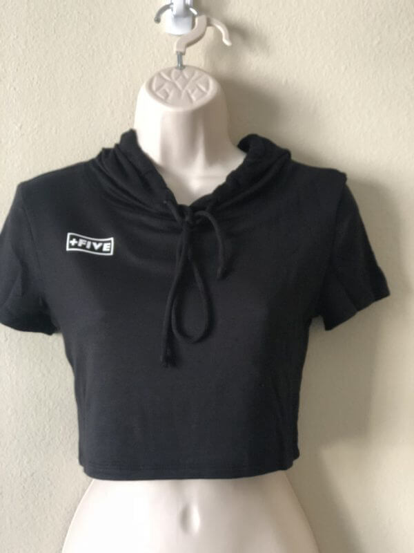 Short sleeve exclusive cropped hoodie - plus five apparel - 2022